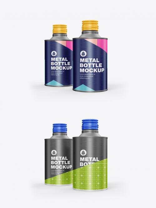 Metallic Cosmetic Bottle Mockup