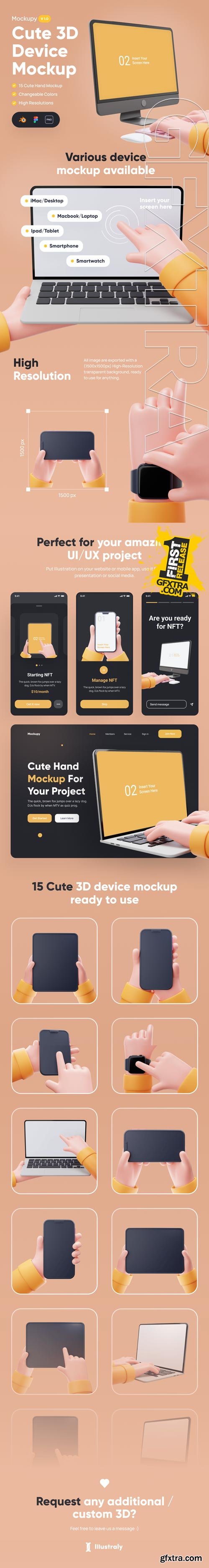 Mockupy - Cute Device 3D Mockup Model