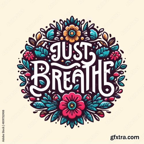 Just Breathe Lettering 6xAI