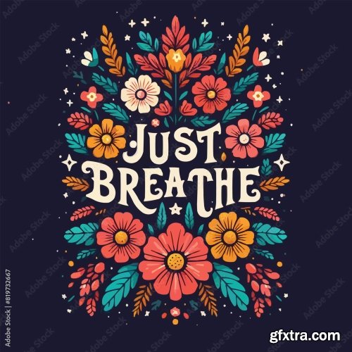 Just Breathe Lettering 6xAI