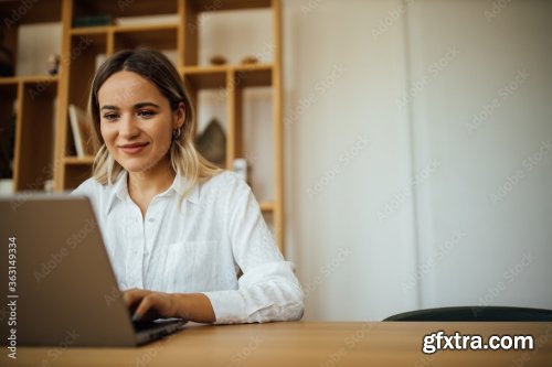 Young Beautiful Woman Working 6xJPEG