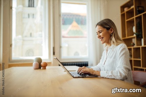 Young Beautiful Woman Working 6xJPEG