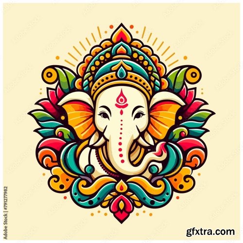 Lord Ganesh Vector Illustration 6xAI