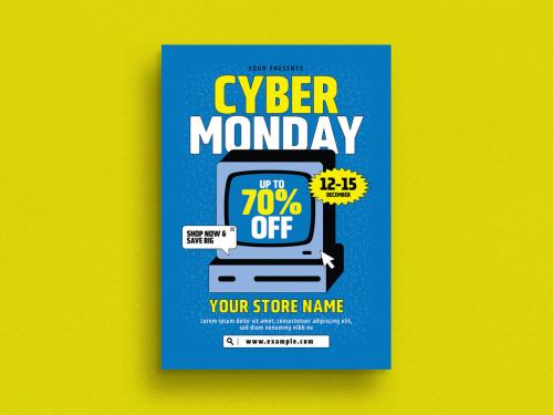 Retro Cyber Monday Event Flyer