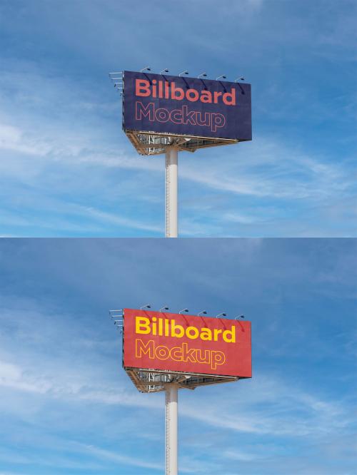 Horizontal Billboard Mockup in a Sunny and Bright Day