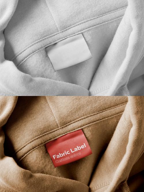 Close-up of a Fabric Label Mockup 