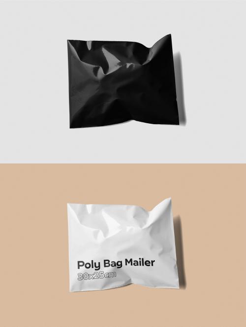 Poly Mailer Mockup in Horizontal Position