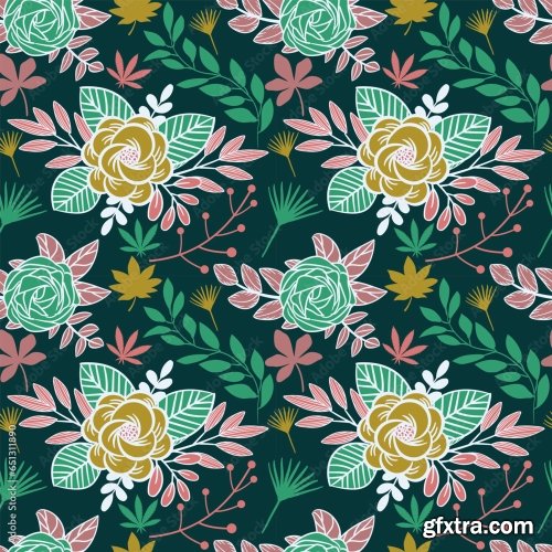 Floral Seamless Pattern 6xAI