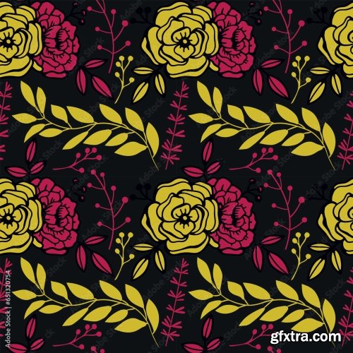 Floral Seamless Pattern 6xAI