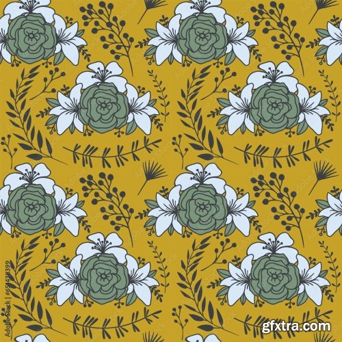 Floral Seamless Pattern 6xAI