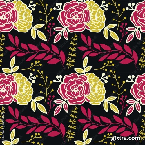 Floral Seamless Pattern 6xAI