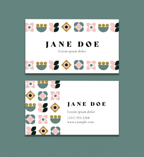 Buisness Cards with Floral Pattern