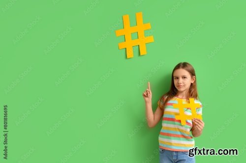 Cute Teenage Girl With Hashtag 6xJPEG