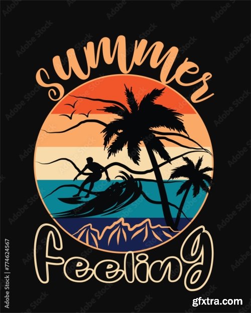 Summer T Shirt Vector Art 6xAI