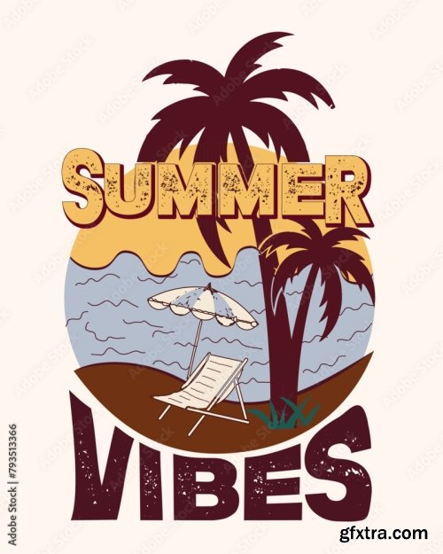 Summer T Shirt Vector Art 6xAI