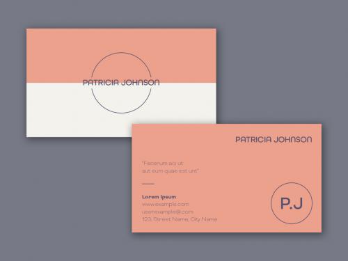 Pink and Beige Business Card