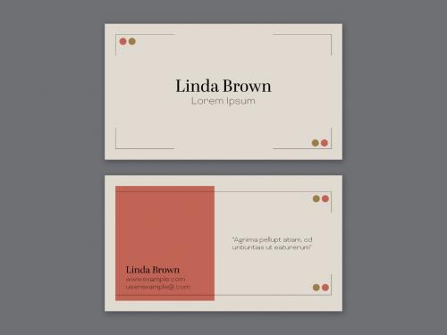 Beige and Orange Business Card