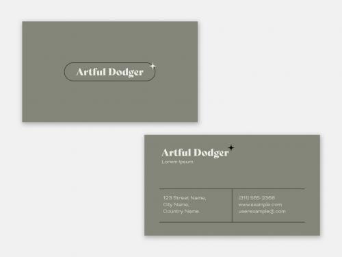 Green and Beige Business Card