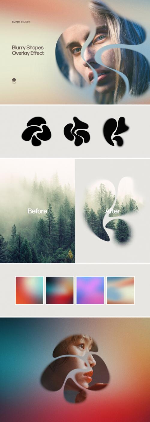 Blurry Shapes Overlay Photo Effect Mockup