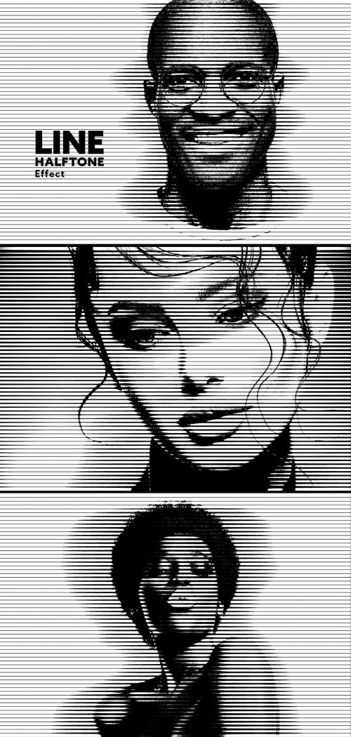 Line Halftone Effect