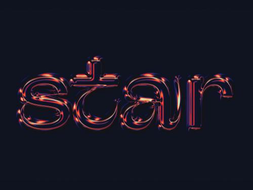 Holographic Text Effect Mockup