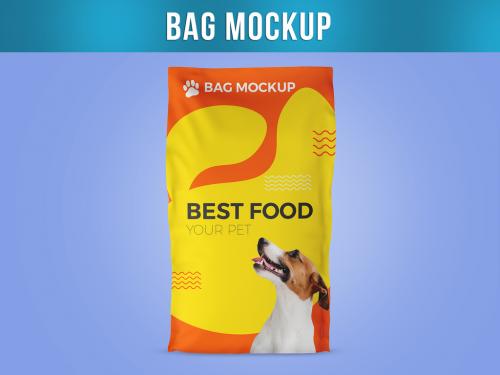 Pet Food Bag Mockup Front View