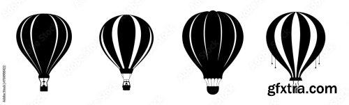 Illustration Of A Set Of Air Balloon 6xSVG