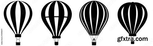 Illustration Of A Set Of Air Balloon 6xSVG