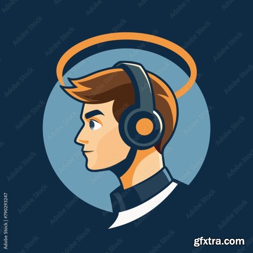 Podcast Logo Silhouette Vector 6xSVG