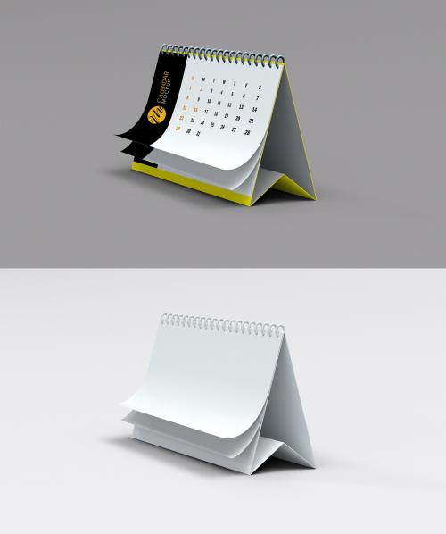 Floating Pages Calendar Mockup