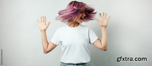 Pretty Plus Size Model With White Blank T-Shirt 6xJPEG