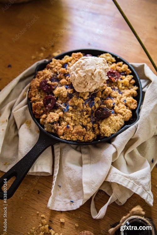 Vegan Cherry Crumble In A Skillet 6xJPEG