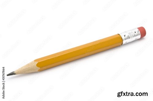 Pencil Isolated On Pure White Background 6xJPEG