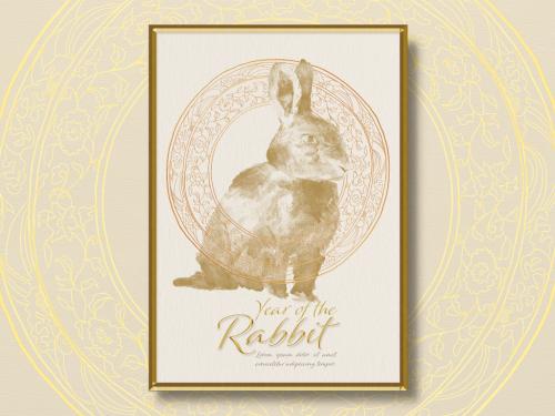 Poster Rabbit Chinese New Year