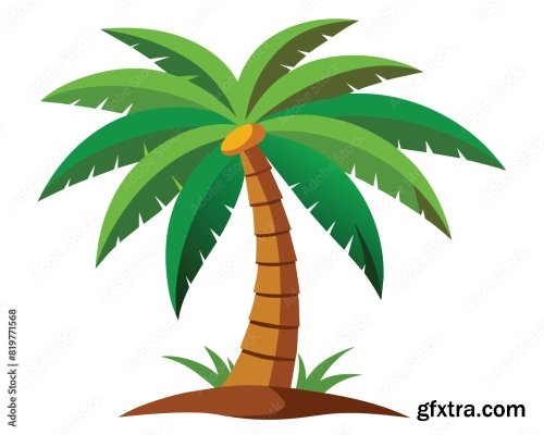 Palm Tree Vector Illustration 6xAI