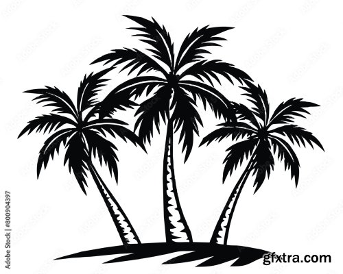 Palm Tree Vector Illustration 6xAI