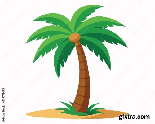 Palm Tree Vector Illustration 6xAI