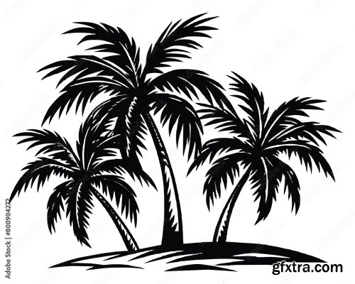 Palm Tree Vector Illustration 6xAI