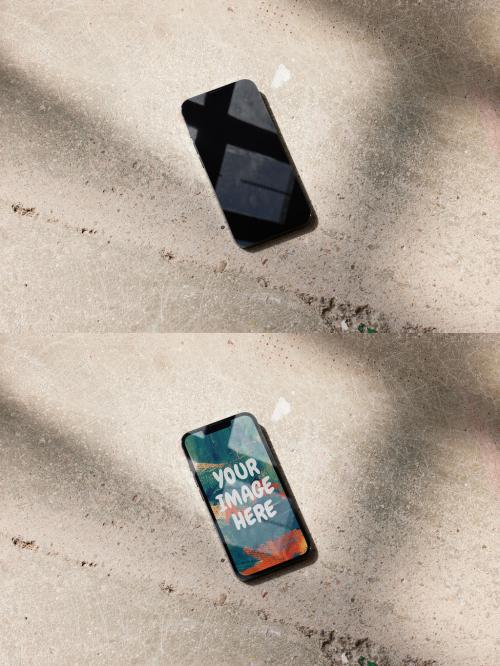 Smartphone Mockup on a Concrete Background