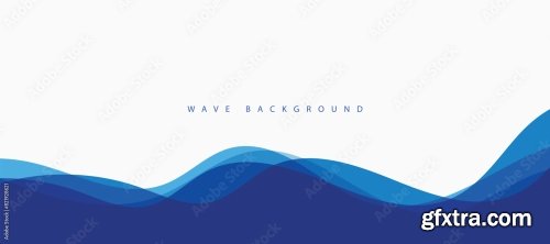 Abstract Transparent Blue Wave Presentation Background 6xAI