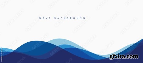 Abstract Transparent Blue Wave Presentation Background 6xAI