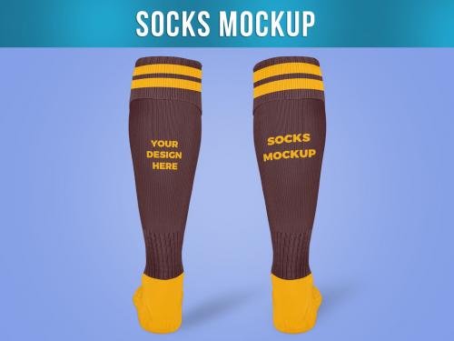 Long Socks Mockup Back View