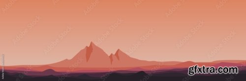 Peak Mountain Terrain Landscape Vector Illustration 6xAI