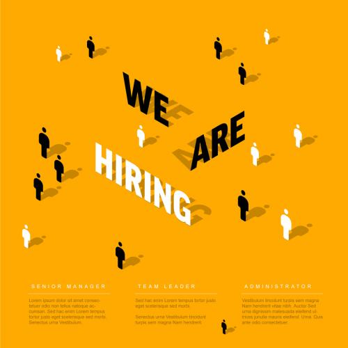 We are hiring minimalistic flyer template - yellow black white version