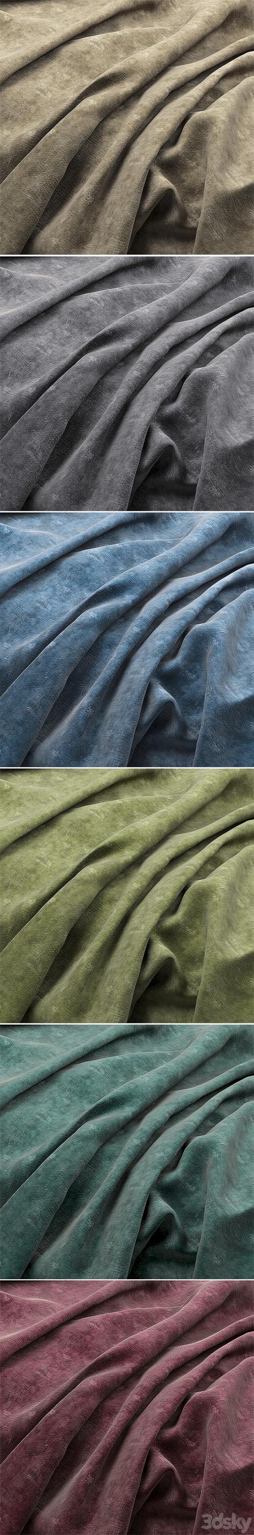 A collection of suede fabrics.