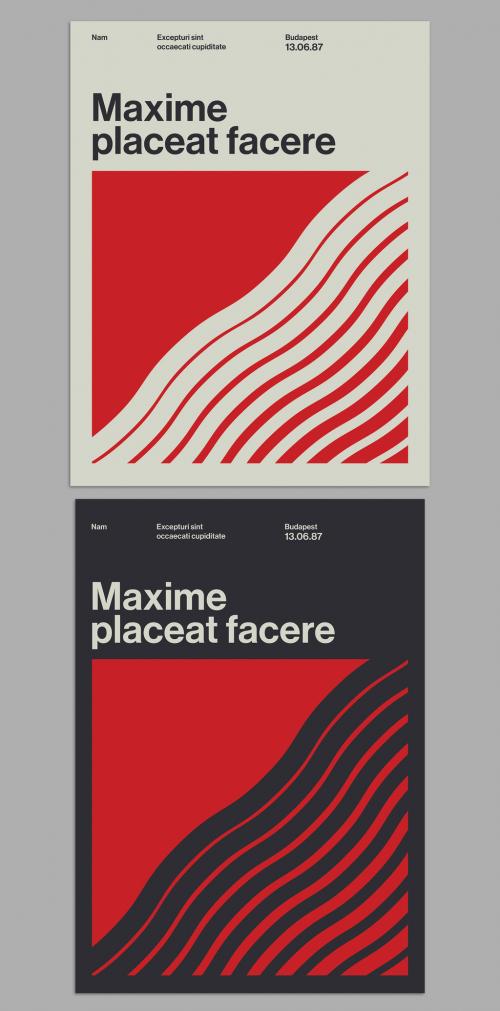 Minimal Poster layout in Swiss Style with Abstract Square Form