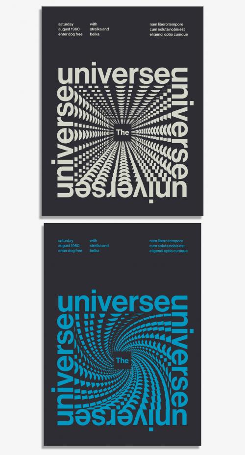 Swiss Modernism Poster Layout with Square Typography