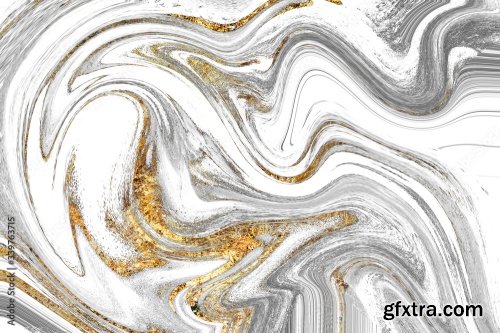 Gold Fluid Art Marbling Paint Textured Background 6xJPEG