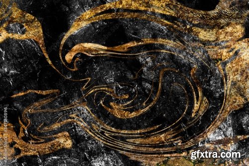 Gold Fluid Art Marbling Paint Textured Background 6xJPEG