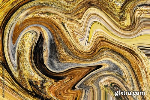 Gold Fluid Art Marbling Paint Textured Background 6xJPEG